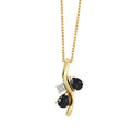 9ct Yellow Gold Sapphire & Diamond Pendant
