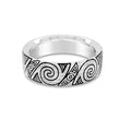 Men's Sterling Silver Tribal Pattern Wedding Ring