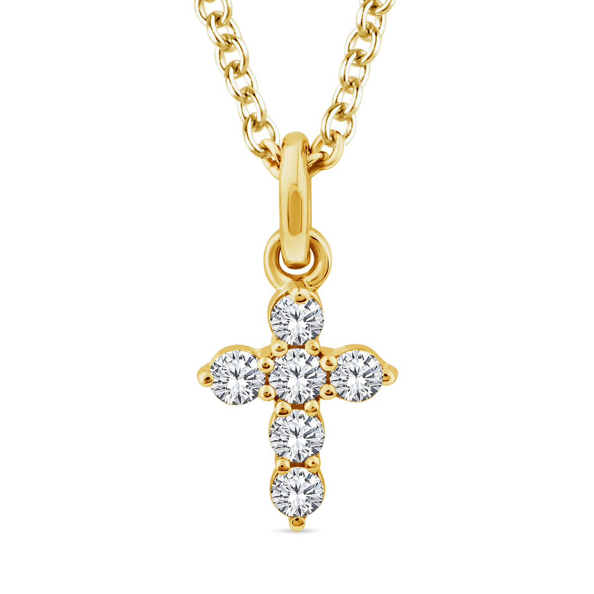 Gold Vermeil 22ct Lab Grown Diamond Cross Necklace