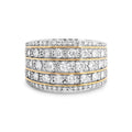 1.50ct Round Natural Diamond 5 Row Ring