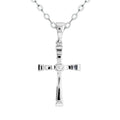 9ct White Gold CZ Set Cross