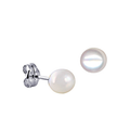 Sterling Silver Freshwater Button Pearl Studs