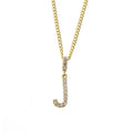 9ct Yellow Gold Cubic Zirconia Letter J Pendant