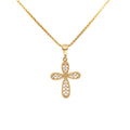 9ct Yellow & White Gold Cubic Zirconia Filigree Cross