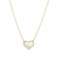 9ct Yellow Gold Mother Of Pearl Single Heart Necklace