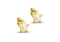 9ct Yellow Gold Mother Of Pearl Star Earrings