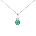 Sterling Silver Oval Emerald Bezel Set Pendant