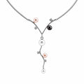 9ct White Gold Pearl & Cubic Zirconia Vine Necklace