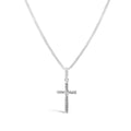 9ct White Gold Polished And Diamond Cut Cross Pendant