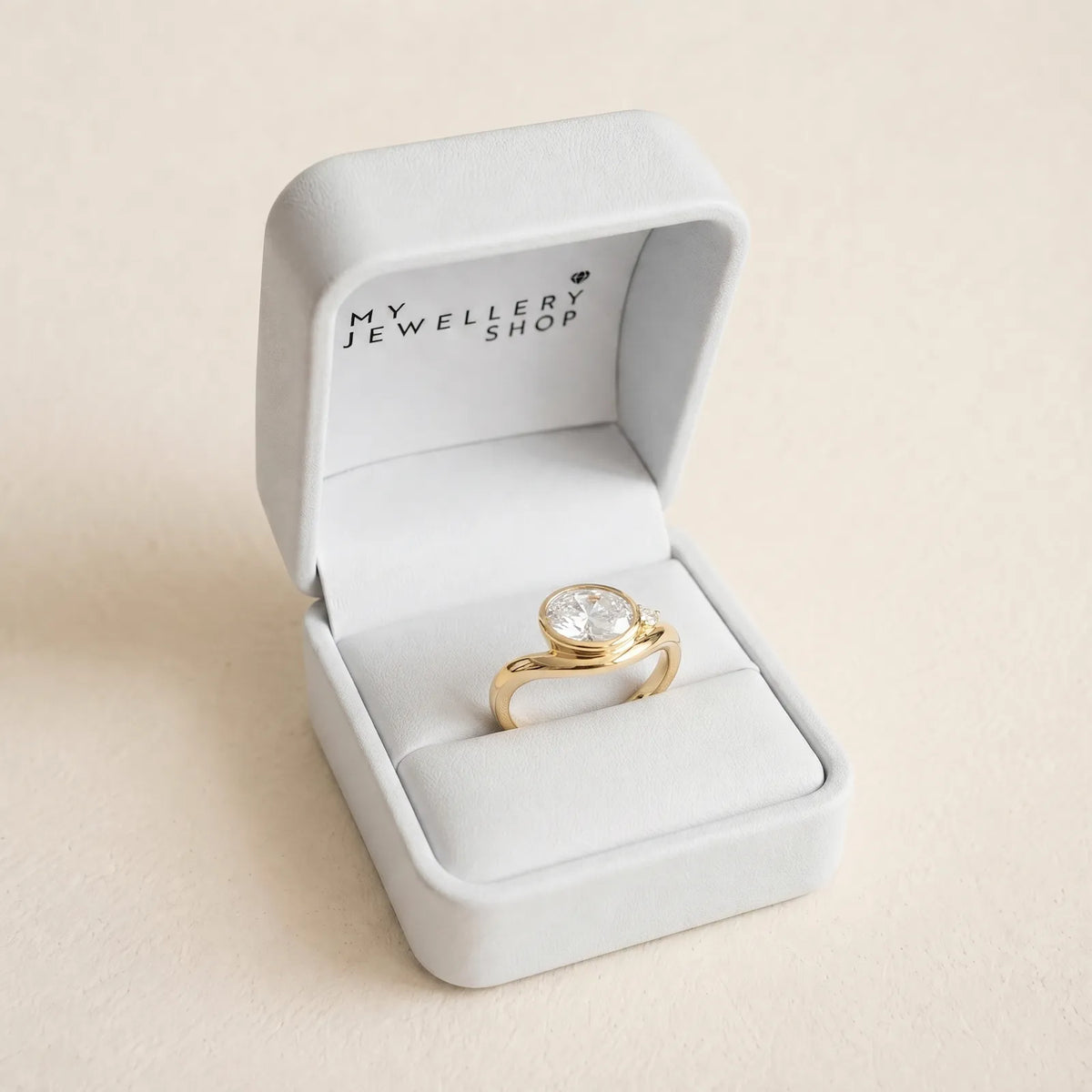 9ct Yellow Gold Oval Lab Grown Diamond Engagement Ring