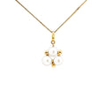9ct Yellow Gold Freshwater Pearl And Gold Beaded Cluster Pendant