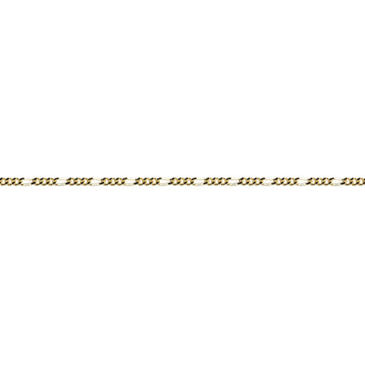 9ct Yellow Gold Diamond Cut Figaro Anklet - alternate
