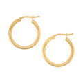 9ct Yellow Gold Thin 15mm Italian Hoops