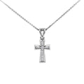 14ct White Gold Channel Set Diamond Cross