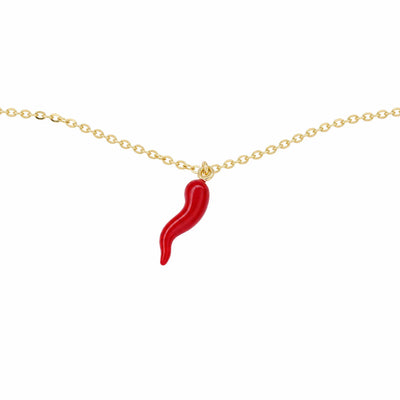 9ct Yellow Gold Bracelet With Red Horn Of Plenty Charm - alternate