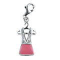 Sterling Silver Pink Dress Charm