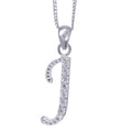 Sterling Silver Cubic Zirconia Letter J Necklace