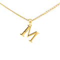 9ct Yellow Gold Diamond Set Block Initial Letter M