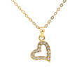 18ct Yellow Gold Cubic Zirconia Offset Heart Pendant