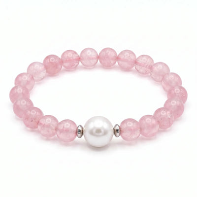 Rose Quartz And Freshwater Pearl Bracelet