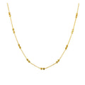 Yellow Gold Plated Necklace With Repeated Double Cube Bead Detail
