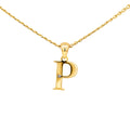 9ct Yellow Gold Diamond Set Block Initial Letter P