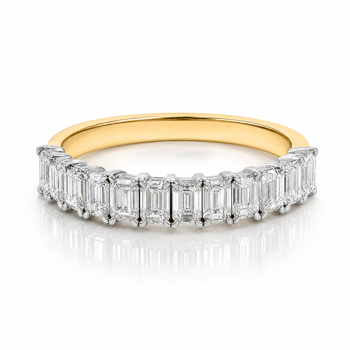 18ct Two Tone Lab Grown Diamond Wedding Ring
