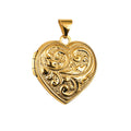9ct Yellow Gold Engraved Heart Locket