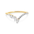 18ct Italian Yellow Gold Natural Marquise & Round Diamond Wedding Ring