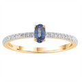 9ct Yellow Gold Sapphire And Diamond Ring