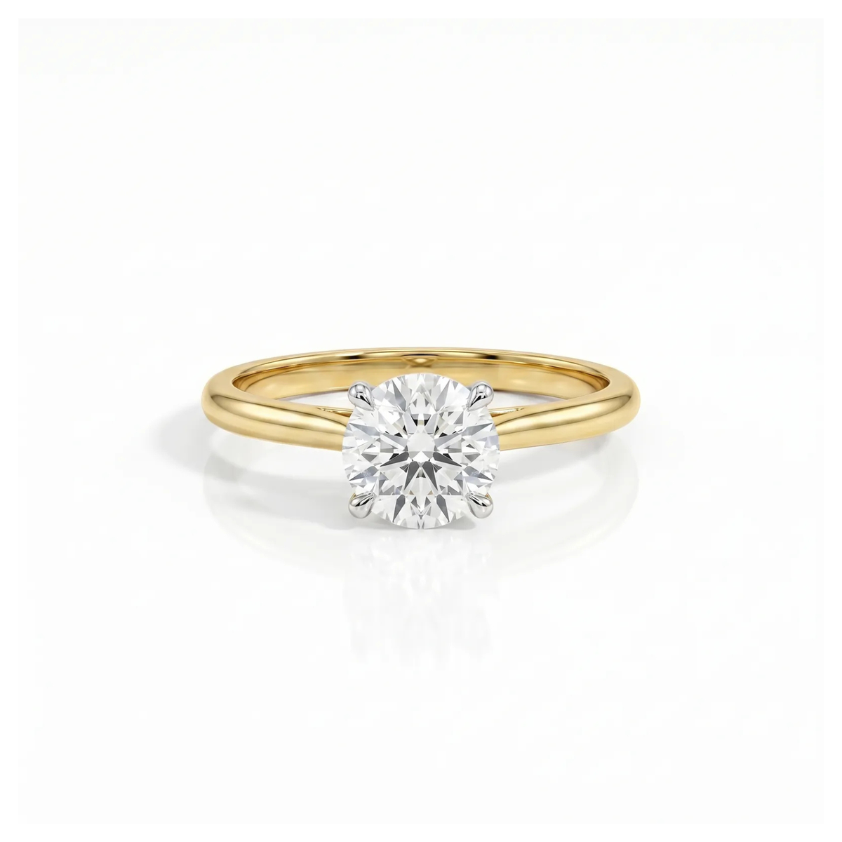 1.05ct Round Lab Grown Diamond Engagement Ring With Hidden Halo