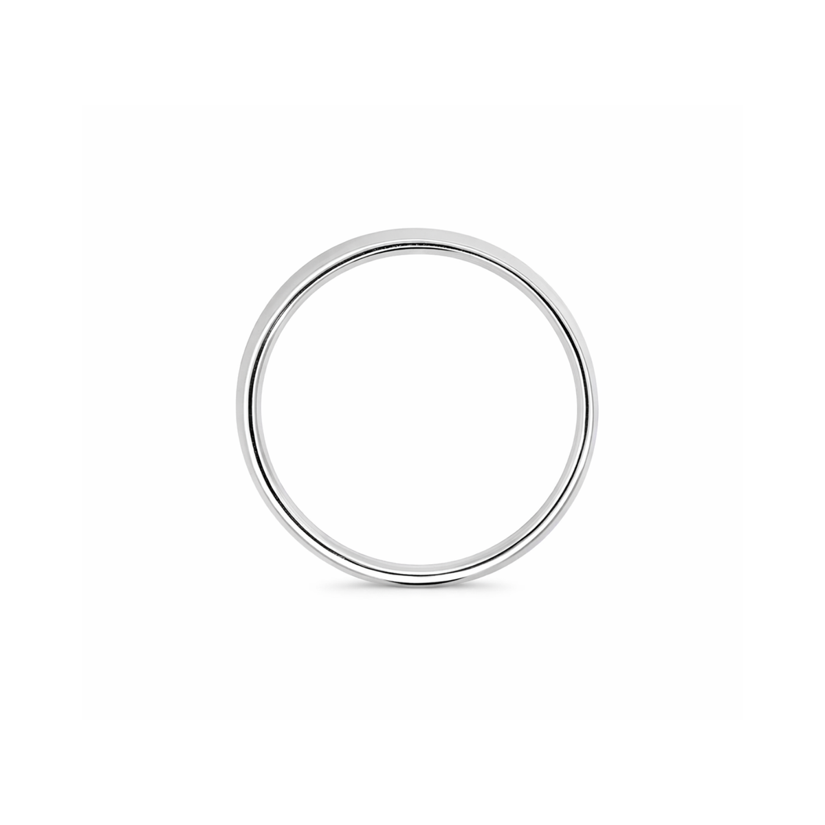 Sterling Silver Solid Half Round Ladies Wedding Ring