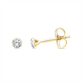 9ct Yellow Gold Round Lab Grown Diamond Stud Earrings