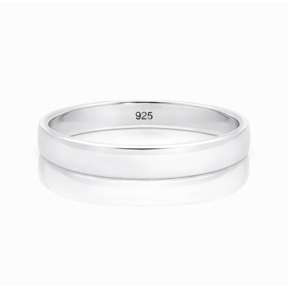 Sterling Silver Polished Plain Ladies Wedding Ring