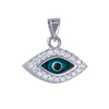 Sterling Silver Cubic Zirconia Greek Eye Pendant