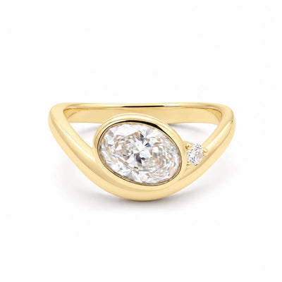 9ct Yellow Gold Oval Lab Grown Diamond Engagement Ring