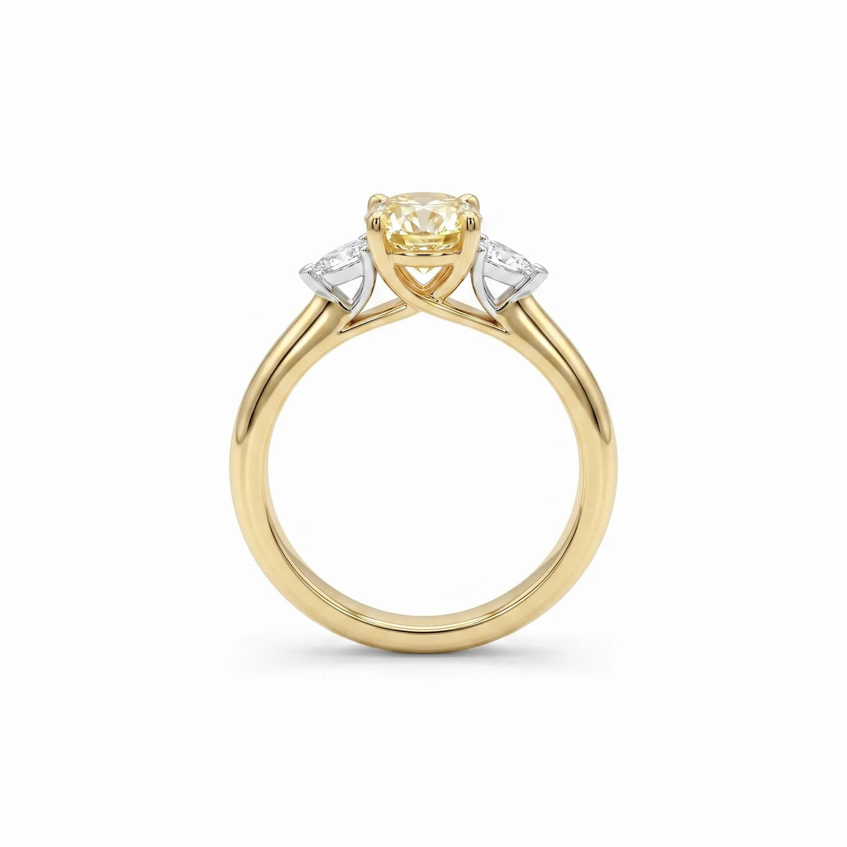 The Alexandra | 1.35ct Oval Natural Mined Yellow Trilogy Engagement Ring