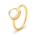 Kiara Yellow Gold Plated Mother Of Pearl Ring
