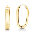 9ct Yellow Gold Oval Thick Huggie Earrings