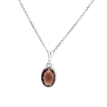 Sterling Silver Oval Smokey Quartz Pendant