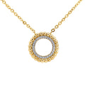 9ct Yellow Gold Beaded Circle & Cubic Zirconia Necklace