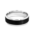 Men's 9ct White Gold & Carbon Fibre Wedding Ring