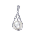 Sterling Silver Caged Freshwater Pearl Pendant