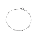 Sterling Silver Bracelet With Stationed Cube Bead Detail