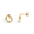 9ct Yellow Gold Open Wavey Stud Earrings