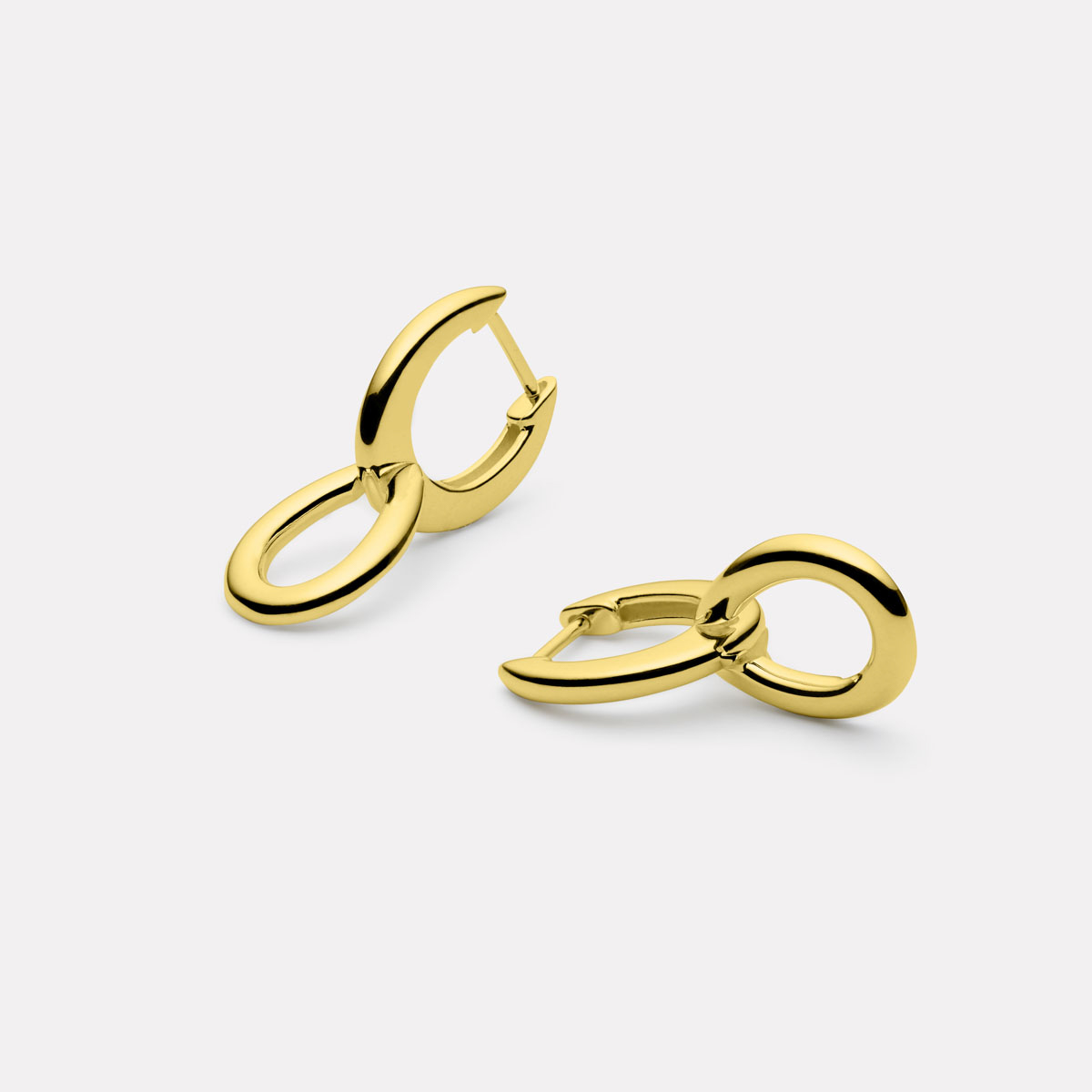 Najo Astra Yellow Gold Plated Huggie Earrings