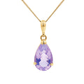 9ct Yellow Gold Teardrop Lavender Amethyst Pendant