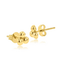 9ct Yellow Gold Dotted Triangle Stud Earrings