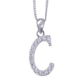Sterling Silver Cubic Zirconia Letter C Necklace