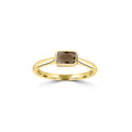 9ct Yellow Gold Rectangular Smokey Quartz Ring
